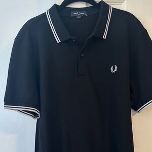 Fred Perry Black Polo with White Trim